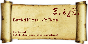Barkóczy Ákos névjegykártya