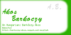akos barkoczy business card